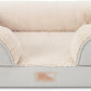 TOWN & COUNTRY EVERYDAY CuddleTown Comfy Solid Bolster Sofa Pet Bed, Supportive & Calming Egg Crate Foam, Non-Slip Bottom, Machine Washable Cover, Grey, Medium 28"x23"x8"