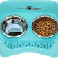 Neater Pet Brands Neater Feeder Deluxe Mess Proof Dog Bowls Elevated for Small Dogs Under 19 lbs, Made in USA, No Spill Raised Dog Food Bowl Stand Feeding Station, Food and Water Bowl Set, Aquamarine