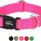 Hyhug Pets Classic Regular Heavy Duty Nylon Dog Collar with Easy to Put On & Off Buckle. (Small, Hot Pink)