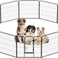 BestPet Dog Playpen Indoor 32 inch 12 Panels Metal Dog Pen Pet Dog Fence Outdoor Exercise Pen with Doors,Pet Puppy Playpen for RV Camping Yard, Black