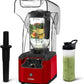 CRANDDI Commercial Quiet Blender, 2200 Watt Professional Countertop Blender with BPA-FREE 80oz Pitcher, Built-in Pulse & 15-speeds Control, Smoothie Blender for Commercial and Home, K90 Red