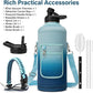 Insulated Water Bottle | Thickened Stainless Steel for Gym and Hiking with Straw, Carrier Bag, Handle Strap | BPA-Free 87 oz