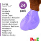 PawZ Rubber Dog Boots for Paws up to 4", 24 Total (2 Packs of 12) - All-Weather Dog Booties for Hot Pavement, Snow, Mud, and Rain - Waterproof, Anti Slip Dog Socks - Large, Purple