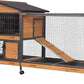 GUTINNEEN Rabbit Hutch Outdoor with Metal Surround Indoor Rabbit Cage with Wheels Bunny Cage Large Guinea Pig Cage for Small Animals with Tray