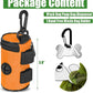 Dog Poop Bag Holder for Leash Attachment - Waste Bag Dispenser for Leash - Fits Any Dog Leash - Portable Set with Hand Free Holder Metal Carrier, Round Shape, Orange