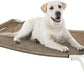 Veehoo Elevated Dog Bed for Outdoor, Cooling Waterproof Raised Dog Cots Beds for Large Dogs, Curved Off Ground Pet Hammock Cot Lifted for Outside, up to 85lbs, White Legs, Brown 42"