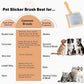 Dog Slicker Brush for Shedding and Grooming Medium or Long Haired Cats, Extra Long & Soft Pin Slicker Brush for Removes Loose Hair, Tangles, Knots, Undercoat, Free Pet Comb, Large, Oak