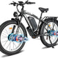 60V 26AH Battery Electric Bike,5000W Dual Motor Ebikes for Adults,Full Suspension Electric Bicycle,26x4 Fat Tires for All Terrain Dirt Bike,21-Speed Gear Electric Mountain Bike