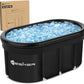 Yesker 110 Gal Oval Ice Bath Tub with Air Ring, Portable Multi-Layered Cold Plunge Tub with Lid for Athletes, Foldable and Inflatable, One Person Hot Bathtub at Gym, Yard, Home, Outdoors Use