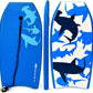 Goplus 41''/37''/33'' Lightweight Body Board for Beach, Surf Board with EPS Core, XPE Deck, HDPE Slick Bottom, Wrist Leash, Bodyboard for Kids Adults Surfing