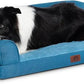 Hollypet Orthopedic Dog Bed for Large Dogs, Supportive Foam Pet Couch with Removable Washable Cover and Non-Slip Bottom, Waterproof Lining Dog Sofa Bed, Blue, L (36 * 26 * 8)