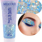 MEICOLY Chameleon Mermaid Blue Body Glitter,Chunky Face Glitter for Halloween,Color Changing Mermaid Glitter Face Paint,Glitter Sequins for Face Body Hair,Festival Party Cheer Glitter Makeup