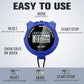 TOODOO 12 Pack Multi Function Digital Stopwatch Timer Bulk Sports Stopwatch with Lanyard Plastic Display Waterproof Date Time Alarm Timer for Coaches Fitness Referees