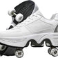 Double-Row Deform Wheel Automatic Walking Shoes Invisible Deformation Roller Skate 2 in 1 Removable Pulley Skates Skating Parkour