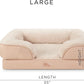 TOWN & COUNTRY EVERYDAY CuddleTown Comfy Solid Bolster Sofa Pet Bed, Supportive & Calming Egg Crate Foam, Non-Slip Bottom, Machine Washable Cover, Warm Taupe, Large 35"x25"x8"