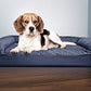 Furhaven Orthopedic Dog Bed for Medium/Small Dogs w/ Removable Bolsters & Washable Cover, For Dogs Up to 35 lbs - Quilted Sofa - Navy (Blue), Medium