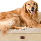 EHEYCIGA Orthopedic Dog Beds for Large Dogs, Waterproof Memory Foam Large Dog Bed with Sides, Non-Slip Bottom and Egg-Crate Foam Pet Couch Bed with Washable Removable Cover, Greige