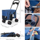 Pet Stroller Cat Dog Stroller Travel Folding Pet Carriers（Blue）