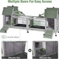 Wooden Rabbit Hutch with Wheels, Indoor Outdoor Bunny Cage with Removable Netting, Guinea Pig House with Leak-Proof Trays
