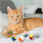 Andiker 6 Pcs Assorted Color Cat Ball Toys, Woolen Yarn Puffs Cat Pom Pom Balls Interactive Kitten Chasing Toys