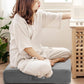 MeMoreCool Square Floor Pillow for Adults and Kids, Large Meditation Cushion with Thick Foam and Washable Tufted Cover, 24-Inch Grey Seat for Sitting and Yoga