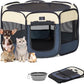 A4Pet Portable Dog Playpen for Small Dogs, 27" Foldable Small Pet Playpen for Puppy/Cat/Rabbit/Chick, Indoor Cat Playpen with Removable Zipper & Mesh Panel(11”W × 7.5”H)