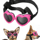 Small Dog Sunglasses UV Protection Goggles Eye Wear Protection with Adjustable Strap Doggy Heart Shape Anti-Fog Sunglasses for Pet Dogs Sun Glasses Doggie Windproof Glasses, Pink