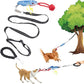 Dog Tree Tug of War Toy with Handles,Tethered Tug of War Outdoor Toy with Squeaky Self Play for Aggressive Chewers, Durable Bungee Cord with Chew Ball