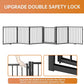 Full Metal Freestanding Dog Gate with Door, 24'' Height Foldable Pet Dog Fence for Indoor & Outdoor, 6 Panels Extra Wide Free Standing SmallDog Gates for Doorways,House,Stairs,Porch,Deck,Yard
