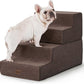 Made4Pets Dog Steps for Bed, Extra Wide Dog Stairs for High Bed Couch Sofa, 35D Foam Pet Steps for Small Dogs and Cats, Non-Slip Bottom Pet Stairs, Brown, 4 Steps