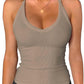 iGENJUN Workout Tops for Women Racerback Basic Tank Summer 2025 Camisole V Neck Slim Fit Ribbed Sleeveless