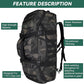 55L Large Duffle Bag, 3-in-1 Tactical Backpack MOLLE Pack for Gym, Sports, Outdoor, Black Camo