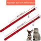 OOPSDOGGY Rolled Leather Cat Collar with Bell, Reflective Kitten Collars with Buckle Include Safety Elastic Strap - Adjustable Small Pet Collars for Boy Girl Cats (Red)