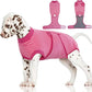 FUAMEY Recovery Suit for Dogs Post-Surgery,Dog Surgery Suit Female Spay Dog Onesie for Surgery Female Collar Cone Alternative Surgical Shirt,Male Dog Neuter Suits Rose Stripes XS