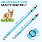 Pawaboo 2Pack Dog Seatbelt for Car, 3-in-1 Dog Seat Belt Bungee, Shockproof Dog Tether for Car with Buckle & Hook Latch, Adjustable Reflective Dog Car Harness Leash with 360° Lockable Buckle, Blue