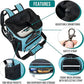 PetAmi Dog Bike Basket, Soft-Sided Ventilated Dog Bike Carrier Backpack, Pet Bicycle Basket for Bike Handlebar, Small Medium Puppy Cat Kitten Car Booster Seat with Safety Strap, Max 18 lbs, Blue
