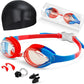 Kids Swim Goggles, Anti-fog and UV Protection with Swim Cap for Age 3-15 Youth Boys Girls Toddler