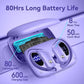 bmani Ear Buds Wireless Earbuds Bluetooth Headphones with 80H Playtime LED Display Case, Over-Ear Hook with Mic, Stereo Sound, Easy Button Controls, Sports Earphones for Running Workout Gym Purple