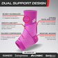 Sleeve Stars Ankle Brace for Women & Men, Ankle Wrap for Sprained Ankle, Compression Sleeve for Plantar Fasciitis Relief, Easy Customizable Support: w/Removable Strap (Single/L:12"-13"/Hot Pink)