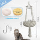 kathson Macrame Cat Hammock with Cushion,Handwoven Cats Bed,Hanging Indoor Boho Kitten Swing Beds for Playing Sleeping Climbing and Lounging(XL)