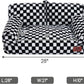 Hollypet Fluffy Plush Dog Cat Pet Couch Soft Calming Sofa Bed for Medium Small Cats and Dogs, Black and White