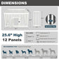 Dog Playpen with Door, 12 Panels Puppy Playpen, 25.6” H Dog Pen for Small Cats and Dogs, Pet Fence for Indoor & Outdoor, Non-Slip Pet Gate Made of Strong Plastic, White