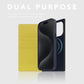 D8 Neon Full Grain Leather Wallet Case for iPhone 15 Pro Max - [2-in-1] Handcrafted Detachable Diary Style with Magnetic MagSafe Back Cover, Gift Box Included (Lemon)