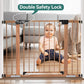 Mom's Choice Award Winner-BABELIO 26-40 Inch Metal Baby Gate with Wood Pattern, Easy Install Pressure Mounted Dog Gate, Ideal for Stairs and Doorways, with Wall Protectors and Extension Kits