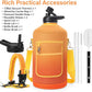 1 Gallon Water Bottle Insulated | Thickened Stainless Steel Vacuum Metal Water Jug | Portable Sports Large for Gym and Hiking with Straw, Carrier Bag, Handle Strap | BPA-Free 128 oz