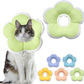Cat Cone Collar Soft, Waterproof Cats Cones to Stop Licking After Surgery, Adjustable Soft Elizabeth Cats Collars for Wound Healing, Flower Shape Cat Recovery Collar (Green, Large)