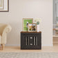 26" Heavy Duty Dog Crate Furniture for Small,Medium and Large Dogs,Rustic Wooden Dog Cage Kennel Indoor Furniture with Waterproof Top,Decorative Pet House Side End Table (Black & Wood)