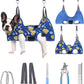 PAWCHIE Dog Grooming Hammock Harness for Dogs & Cats with Pet Nail Clipper Trimmer - Cat Hanger Sling for Trimming Clipping Nails- Dog Hammock Restraint Bag for Small Medium Large Dog, Navy Blue S