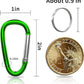 30PCS Aluminum Carabiner Clips, 2" D Shape Spring Snap Hooks Carabiner with 30PCS Keyring Keychain Hook