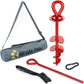 ROYAL-PAW Dog Tie Out Stake - for Large Dogs up to 210 lbs - Heavy Duty Dog Stake for Yard, Beach & Camping Outside - Best in Ground Anchor for a Dog Cable, Leash, Lead Tether (1, Crimson Red)